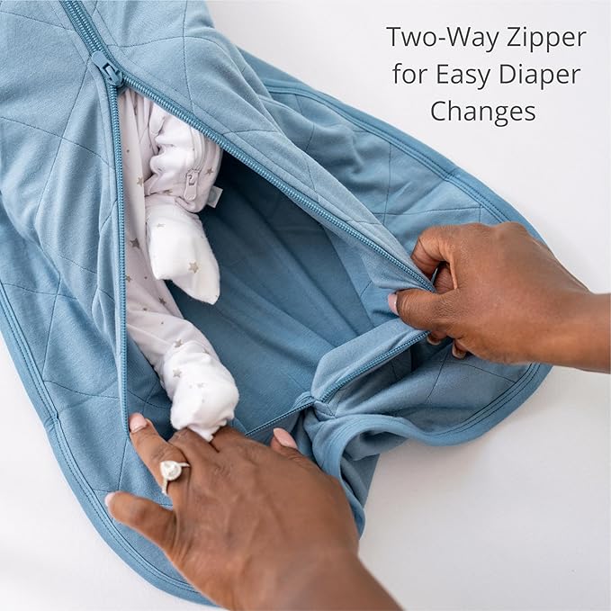 Dreamland Baby Viscose Swaddle Blanket (0-6 Months). 1.0 TOG Ultra Soft Swaddle Blanket w/Built in Band. 97% Viscose, 3% Spandex (Ocean). Mom-Owned US Business, Premium Materials