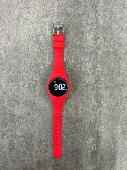 Vibrating Alarm Watch, Water Resistant Potty Training Wristband Rechargeable Medical Reminder Watch with Timer and 15 Daily Alarms (Red)