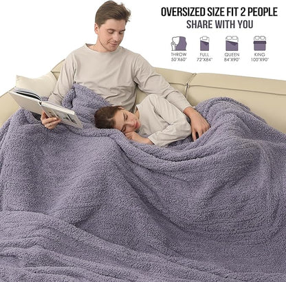 ESTINGO Heated Blanket King Size, Electric Blanket King Size Dual Control with 5 Heating Levels & 10 Hours Auto Off, Electric Heated Blanket with ETL Certified, Ideal Gift, 100"X90", Gray Violet