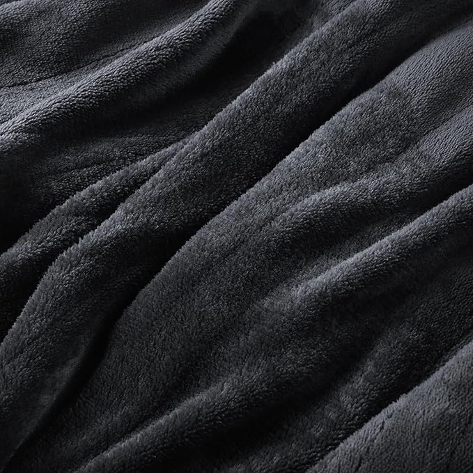 Electric Heated Blanket Queen Size 84"x90", Soft Plush Microplush for Bed, Dual Controllers & Heating Zones, 1-10Hs Auto Off & 6 Heating Levels, Machine Washable, Gifts for Family-Dark Gray