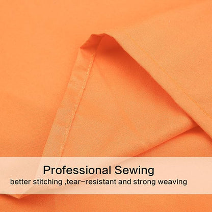 4 Piece Bed Sheet Set (Queen,Orange) 1 Flat Sheet,1 Fitted Sheet and 2 Pillow Cases,Brushed Microfiber Luxury Bedding with Deep Pockets