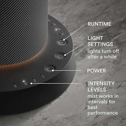 Homedics SereneScent Fabric Rechargeable Waterless Diffuser, Use with Homedics SereneScent Oil 120ml (Sold Separately) Cordless Aromatherapy, Adjustable Mist & Timer, 6 Calming Lights, Black