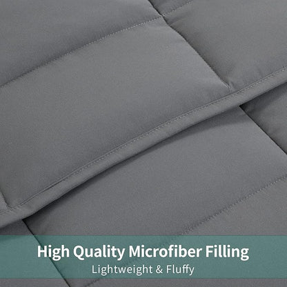 HOMBYS Oversized King Comforter 120x120, Lightweight Quilted Down Alternative Duvet Insert for All Season,Grey,8 Corner Tabs