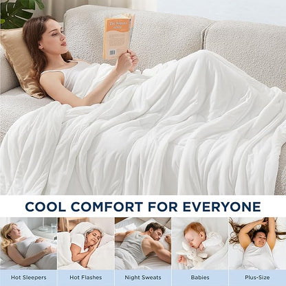 Bedsure Cooling Comforter King Size - GentleSoft Moisture Wicking Cooling Blanket for Hot Sleepers, Breathable Lightweight Duvet Insert, Dual-Sided Summer Blanket, White, 102x90 Inches