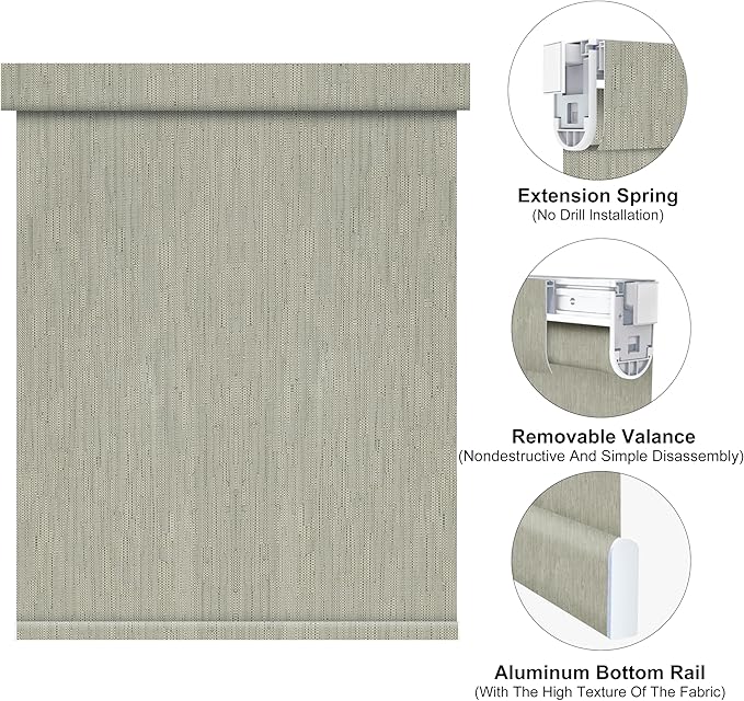Bringnox No Drill Motorized Blinds with Remote,Blackout Windows,with Apple Homekit,Alexa,Google, with App,Voice Control Custom Size