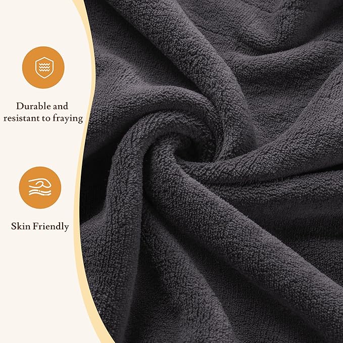 Electric Heated Blanket 90"x100" King Size - 4 Heat Settings & Dual Controllers, 10H Auto Shut Off, Ultra-Soft Coral Fleece Heated Blanket with Overheat Protection, Dark Grey
