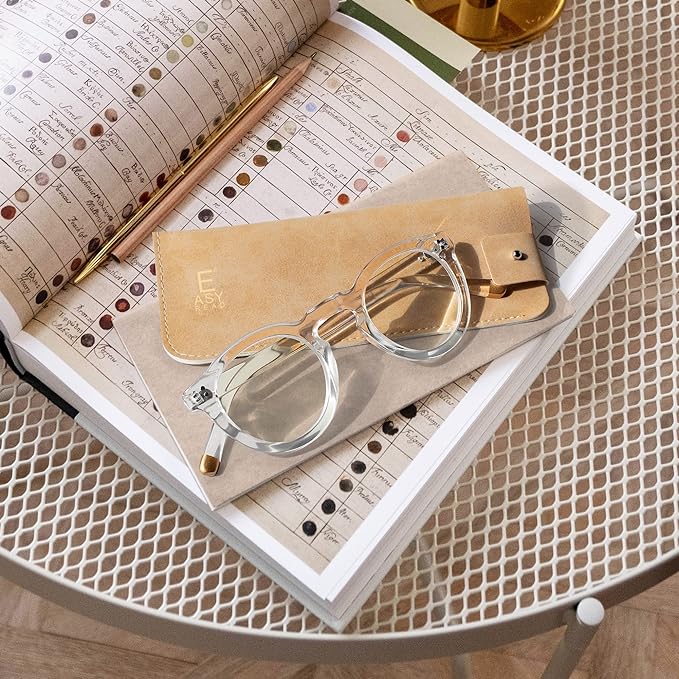 EASY READ Retro Round Blue Light Blocking Reading Glasses for Women,Anti UV Readers for Women with Spring Hinge