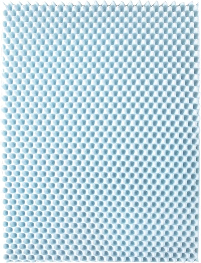 Best Price Mattress 4 Inch Egg Crate Memory Foam Mattress Topper with Cooling Gel Infusion, CertiPUR-US Certified, Twin, Dorm Essentials, Light Blue