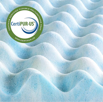 ZINUS 1.5/2/3/4-inch Swirl Gel Cooling Memory Foam Mattress Topper, Cooling Airflow Design, CertiPUR-US Certified (2 in, Full)
