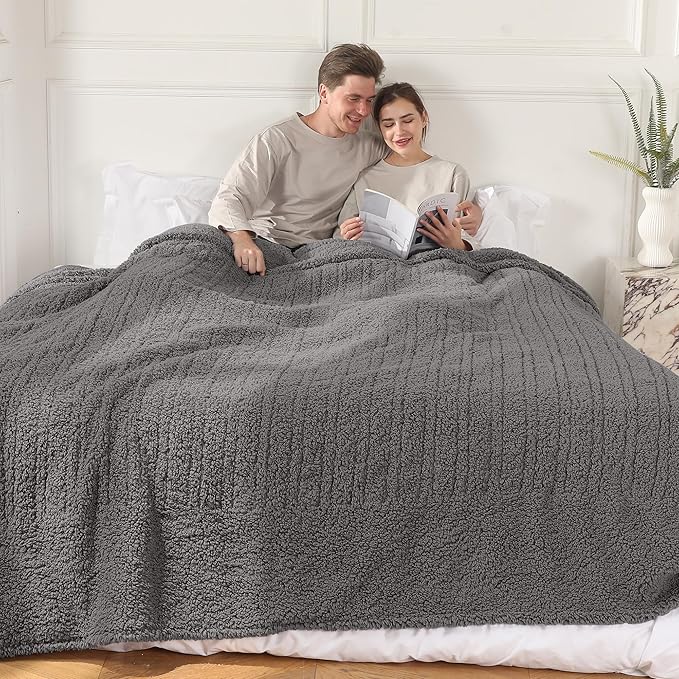 King Electric Blanket with Dual Controls 100"x90" - 5 Temperature Levels 10H Auto Off Oversized - Warm Bed Blanket for Large Beds, ETL Certified Safe | Dark Gray