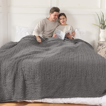 King Electric Blanket with Dual Controls 100"x90" - 5 Temperature Levels 10H Auto Off Oversized - Warm Bed Blanket for Large Beds, ETL Certified Safe | Dark Gray