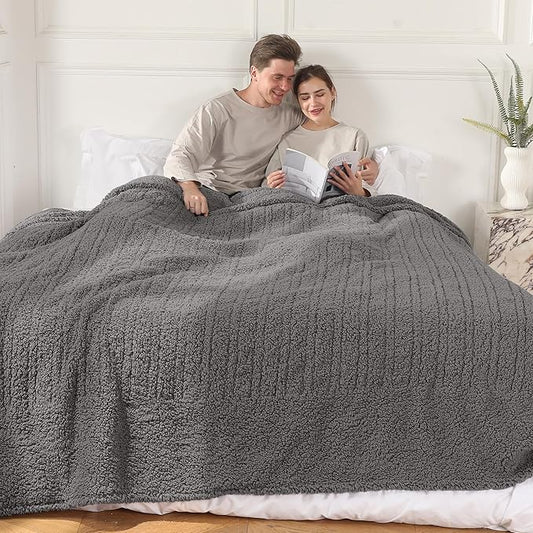 King Electric Blanket with Dual Controls 100"x90" - 5 Temperature Levels 10H Auto Off Oversized - Warm Bed Blanket for Large Beds, ETL Certified Safe | Dark Gray