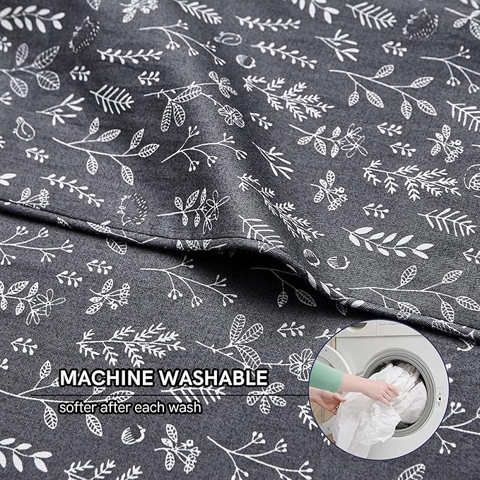 YnM Exclusive Cotton Duvet Cover for Weighted Blankets with 16 Strings (Plant/Grey, 60"x 80")