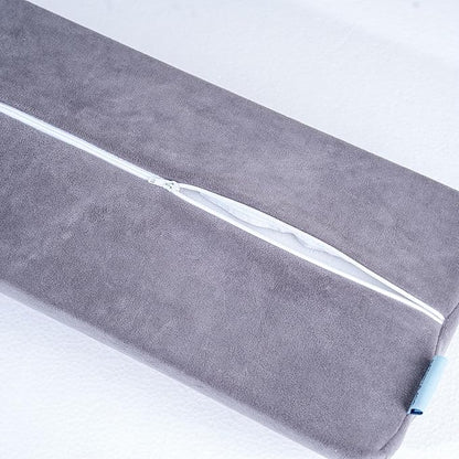 Knee Pillow for Back Sleeping, Pain Relief Memory Foam Bolster for Legs, Under Knee & Bed, Roll Round Support Wedge, Half Moon Pillow Ideal for Massage Table, Grey