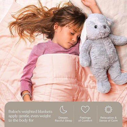 Baloo Weighted Blanket for Kids and Adults (Petal Pink - 9lbs 40"x60" - Mini Size) | Cooling & 100% Cotton Material | Machine Washable & Dryer Safe | with Glass Microbead Fill