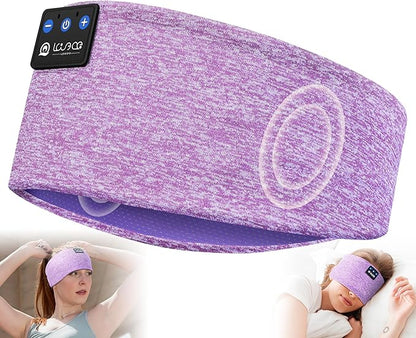 LOVE EYE Sleep Headphones Wireless Headband Headphones Bluetooth 5.4 for Side Sleeper Bluetooth Headband Earphones for Sports for tech Gadgets Gifts (Lavender Purple)