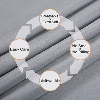 Twin Size Sheet Set - 3 Piece Set(Silver Gray),100% Brushed Microfiber 1800 Luxury Bedding,Hypoallergenic,Soft & Fade Resistant