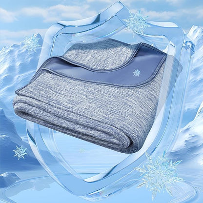 Degrees of Comfort Lightweight Breathable Cooling Blanket for Hot Sleepers- Double Side Summer Thin Cozy Blanket for Adults Kids, Oeko-TEX 100% Certified(Blue, 50"x70")