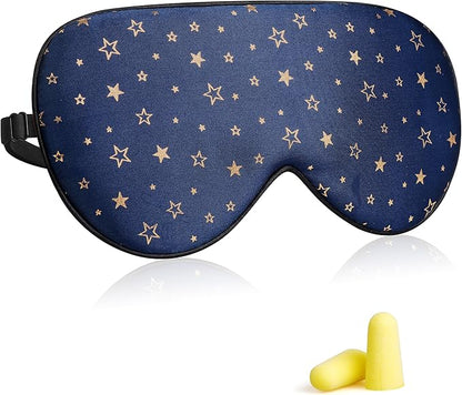 Silk Sleep Eye Mask for Men Women, Comfortable Super Soft Eye Mask with Adjustable Strap, 100% Pure Silk, Works with Every Nap Position, Ultimate Sleeping Aid Blindfold, Blocks Light, Jersey Slumber