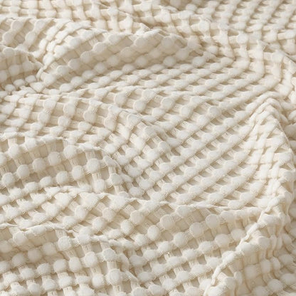 Bedsure Cooling Cotton Waffle Oversized King Blanket - Lightweight Breathable Blanket of Rayon Derived from Bamboo for Hot Sleepers, Natural, 120x96 Inches