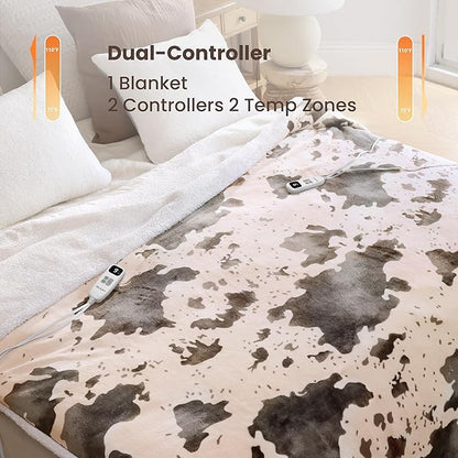Heated Blanket Queen Blanket - Fast Heating Electric Blanket, Soft Flannel Heated Queen with 4 Time Settings,10 Heating Settings, Warm Gifts for Women & Mom & Grandma(84"x90"Light Coral)