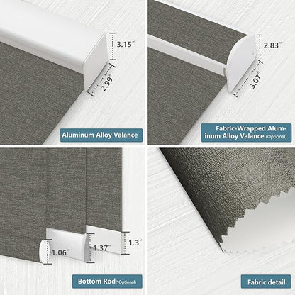 Bringnox Motorized Blinds with Remote,100% Blackout Smart Roller Blinds Compatible with Apple Homekit Google Home and Alexa Via HUB,and Customized (Crimp Toffee-23)