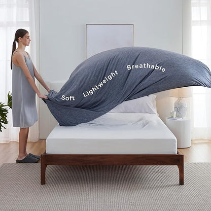 Bedsure Navy Blue Cooling Blanket Queen Size for Hot Sleepers - Summer Cold Blanket for Queen Size Bed with Rayon Derived from Bamboo, Ice Cool Cold Arc-Chill Thin Summer Bedding Essentials, 90x90