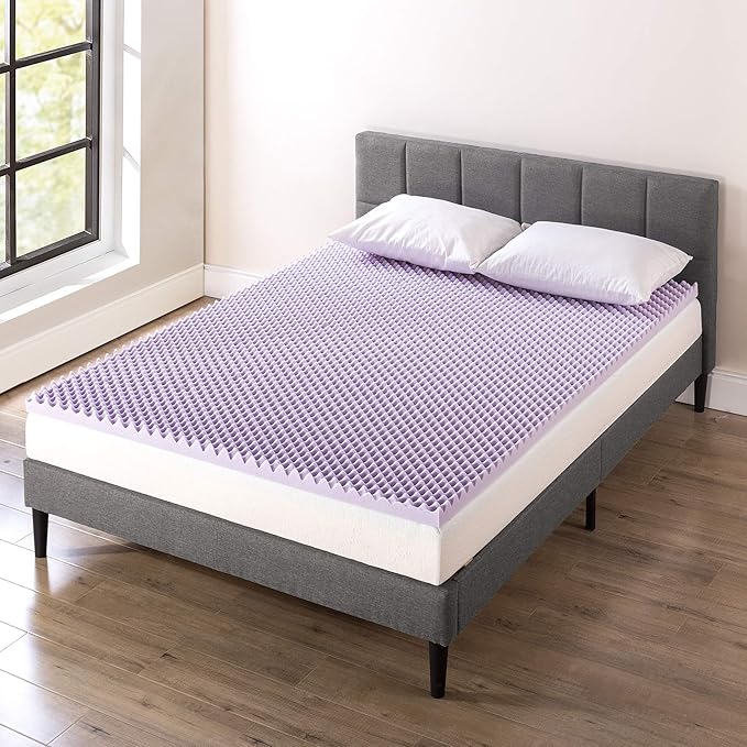 Best Price Mattress 2 Inch Egg Crate Memory Foam Mattress Topper with Soothing Lavender Infusion, CertiPUR-US Certified, Dorm Essentials, Twin