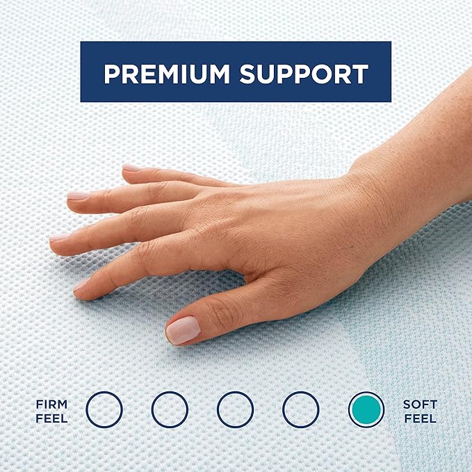 Tempur-Pedic TEMPUR-Adapt + Cooling 3-Inch Full Mattress Topper Medium Luxury Premium Foam, Washable Cover, Medium Cooling Topper,white