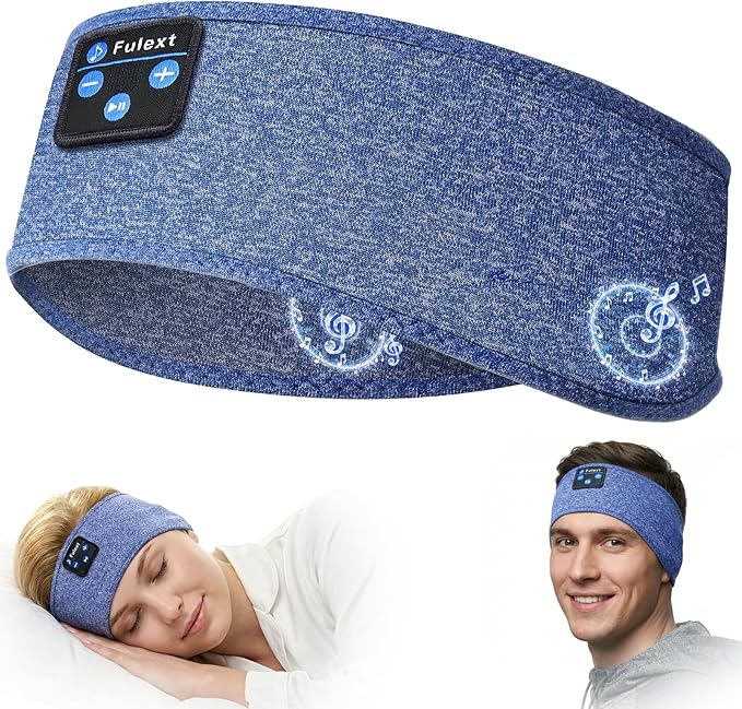 Sleep Headphones Bluetooth 5.4, Sleeping Headphones for Side Sleepers, Ultra-Thin Stereo Speakers & Long-Lasting Time Battery, Soft & Sweat-Proof for Sports Yoga Nap