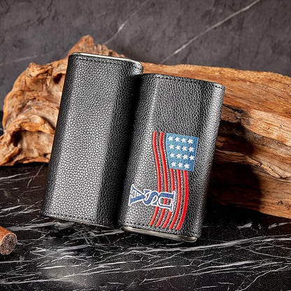 Cigar Case Travel Humidor Kit,The Leather Cigar Accessories with Case Cedar-Lined for Optimal Freshness- Men's Present Set for Home and Office
