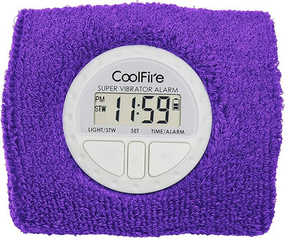 CoolFire Vibrating Alarm Clock - Silent Alarm Wristband Vibrating Alarm Watch. Silent Wrist Shock Alarm Clock. Vibration Alarm Bracelet Deep Sleeper & Vibrate Alarm