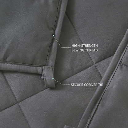Weighted Blanket for Adults 60"x80" 15lbs Cooling Blanket for Sleepers, Soft Material Blanket with Premium Glass Beads for All-Season, Grey