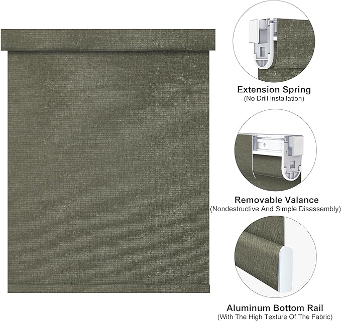 Bringnox No Drill Motorized Blinds with Remote,Blackout Windows,with Apple Homekit,Alexa,Google, with App,Voice Control Custom Size