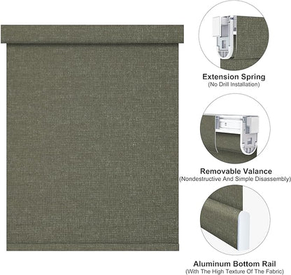 Bringnox No Drill Motorized Blinds with Remote,Blackout Windows,with Apple Homekit,Alexa,Google, with App,Voice Control Custom Size