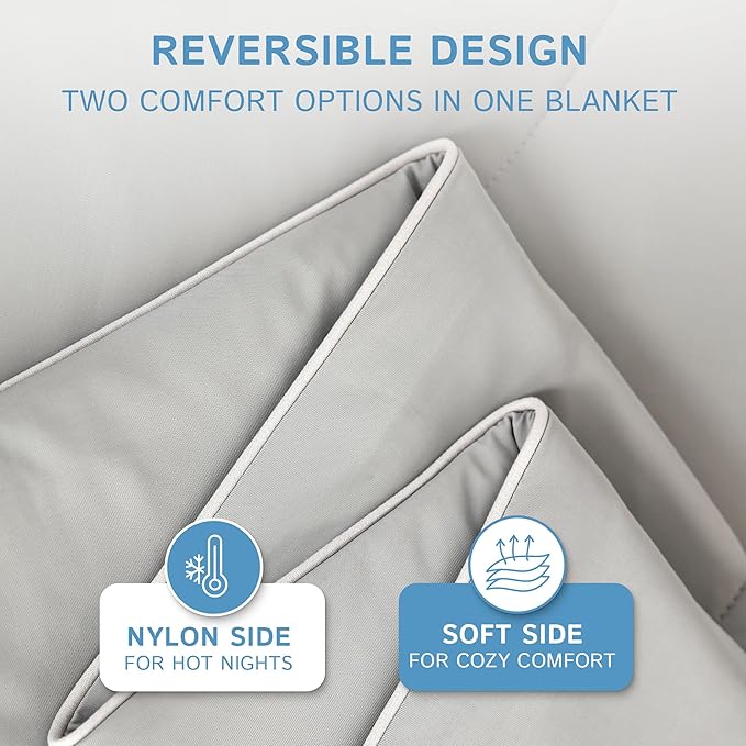 Four Seasons Essentials Cooling Comforter - King Size 106" x 90" - Gray