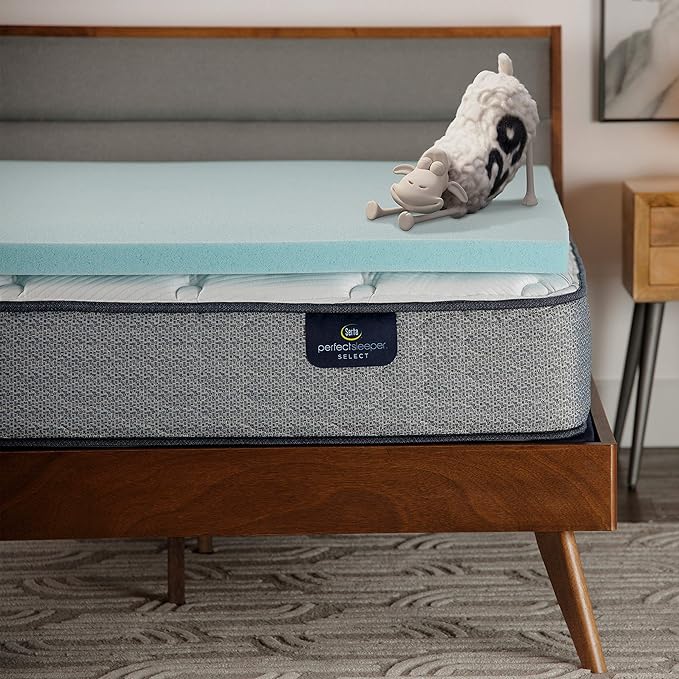 Serta ThermaGel Cooling, Pressure-Relieving Memory Foam Mattress Topper, 2 Inch, California King