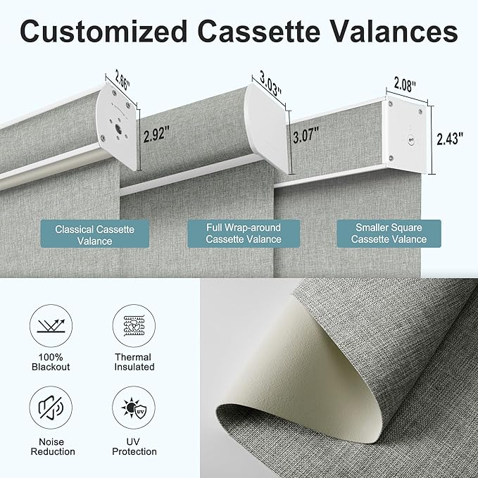 BERISSA Motorized Blinds with Remote,Blackout Smart Roller Shades with App,Voice Control,Linen Fabric,Thermal Insulated Automatic Blinds,Electric Shades with USB/Solar Pannel.Linen Grey