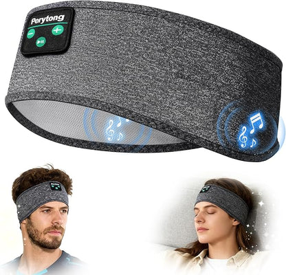 Perytong Sleep Headphones Bluetooth 5.4, Wireless Sleep Headphones with Ultra-Thin HD Stereo Speakers for Side Sleepers, Soft & Breathable Sport for Running Yoga Travel Nap