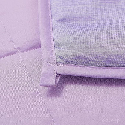 Satwip Purple Weighted Blanket 10 lb, Cooling Weighted Blanket for Hot Sleepers, Cool Moire Jersey with Soft Breathable Sanded, 48 x 72 inches 10 Pounds, Purple