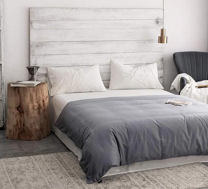 ZonLi Duvet Cover for Weighted Blanket (Light Grey, 60'' x 80''), Breathable Soft Duvet Cover Queen Size Removable Cooling Comforter Cover for All Season