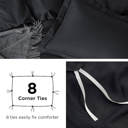 Bedsure Duvet Cover California King Size - Soft Double Brushed Bedding Set for Kids & Adults, Zipper Closure, 3 Pieces, Includes 1 Duvet Cover (104"x98") & 2 Pillow Shams, NO Comforter, Black