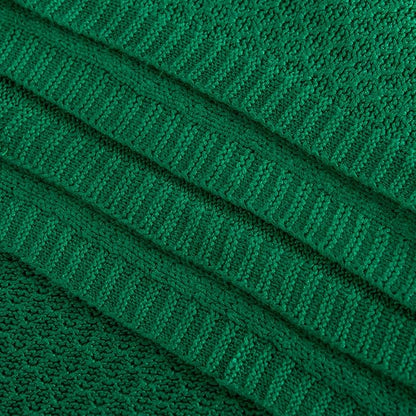 NTBAY Cable Knit Cooling Throw Blanket, Soft and Breathable Throw Blanket 51x67 Inches Made from Rayon Derived from Bamboo for Couch, Sofa, Nap, Green