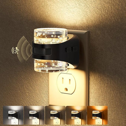 Briignite LED Night Light Plug into Wall Dimmable[2 Pack] Night Light with Bubble Design 5 Color Temperature & Brightness Levels Dusk to Dawn Sensor Nightlights for Bathroom, Hallway, Rooms, 5CCT