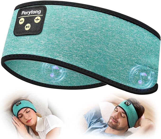 Perytong Sleep Headphones Bluetooth 5.4 Headband, Wireless Earphones Music Sleep Earbuds Sleeping Eye Mask with HD Stereo Speakers for Workout Running Travel Yoga, Ideal Gifts for Women Men