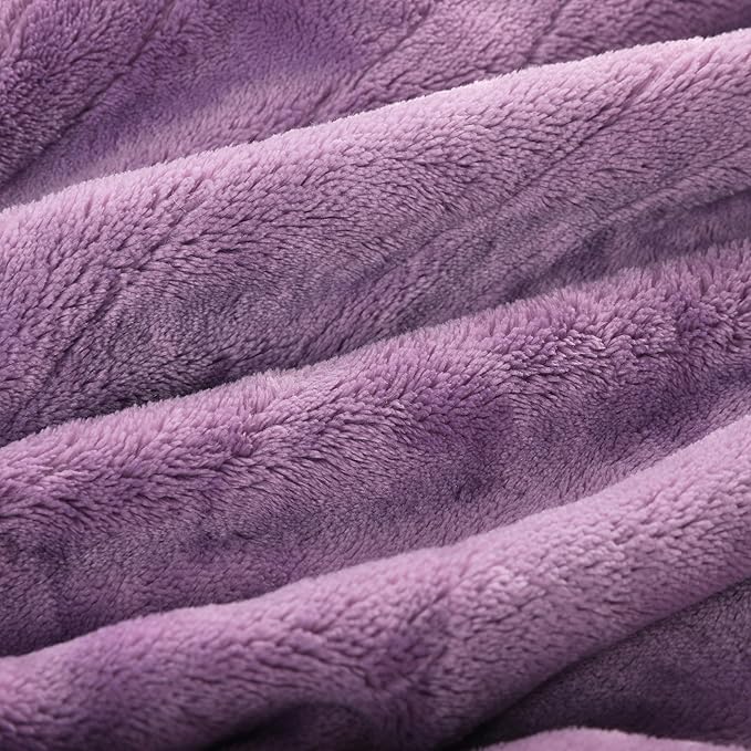 Electric Heated Blanket Queen Size 84"x90", Soft Plush Microplush for Bed, Dual Controllers & Heating Zones, 10Hs Auto Off & 5 Heating Levels, Machine Washable, Gifts for Family-Light Purple