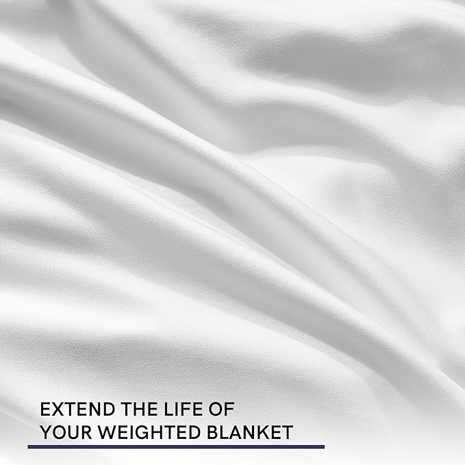 YnM Exclusive Cooling Duvet Cover for Weighted Blankets with 16 Strings (White, 88"x104")