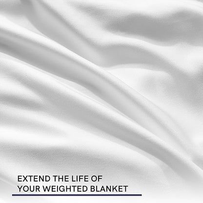 YnM Exclusive Cooling Duvet Cover for Weighted Blankets with 16 Strings (White, 88"x104")