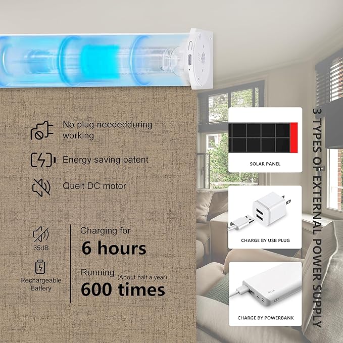 Bringnox Motorized Blinds with Remote,100% Blackout Smart Roller Blinds Compatible with Apple Homekit Google Home and Alexa Via HUB,and Customized (Vigor Wheat-09)