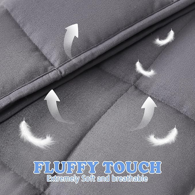 HOSUKKO Weighted Blanket - 2 lbs Grey Heavy Blanket - Small Size Breathable Blanket(20 * 30 inches, 2 lbs)